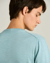Silk Cashmere And Linen Blend Crew Neck Sweater In