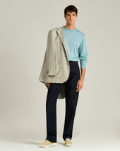 Silk Cashmere And Linen Blend Crew Neck Sweater In
