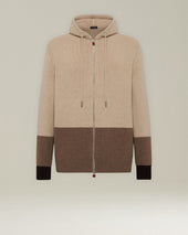 COLOUR BLOCK CASHMERE BOMBER JACKET