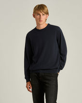 CREW NECK SWEATER IN PURE CASHMERE MIDNIGHT BLUE