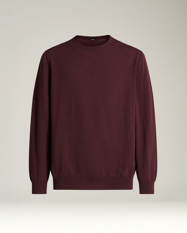CREW NECK SWEATER IN PURE CASHMERE BURGUNDY