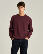 CREW NECK SWEATER IN PURE CASHMERE BURGUNDY