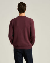 CREW NECK SWEATER IN PURE CASHMERE BURGUNDY