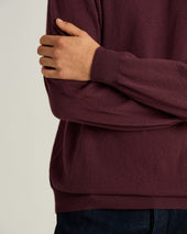 CREW NECK SWEATER IN PURE CASHMERE BURGUNDY