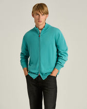 PURE CASHMERE SWEATER WITH ZIP