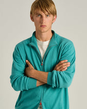 PURE CASHMERE SWEATER WITH ZIP