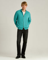 PURE CASHMERE SWEATER WITH ZIP