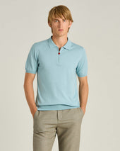 Pure Cotton Zipped Polo Shirt In