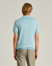 Pure Cotton Zipped Polo Shirt In