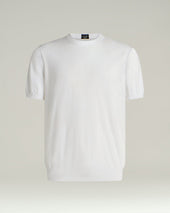 Cotton Short Sleeved Crew Neck Sweater In With Horn Accessories
