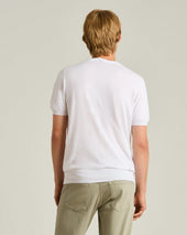 Cotton Short Sleeved Crew Neck Sweater In With Horn Accessories