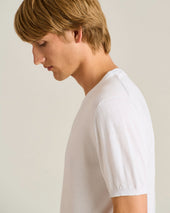 Cotton Short Sleeved Crew Neck Sweater In With Horn Accessories