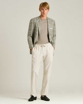 Cotton Short Sleeved Crew Neck Sweater In Bright Grey