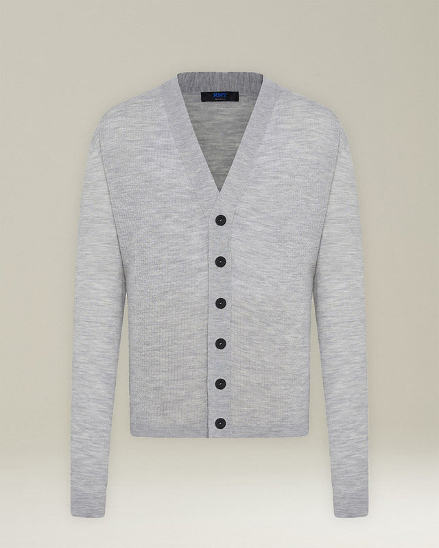 WOOL AND SILK BLEND CARDIGAN