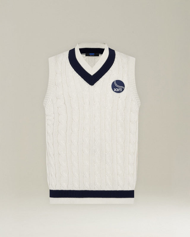 Knt Cotton Knit Sweater Vest Tennis Capsule Collection
