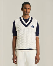 Knt Cotton Knit Sweater Vest Tennis Capsule Collection