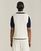 Knt Cotton Knit Sweater Vest Tennis Capsule Collection