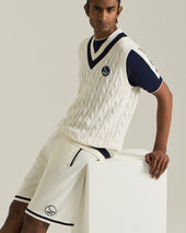 Knt Cotton Knit Sweater Vest Tennis Capsule Collection