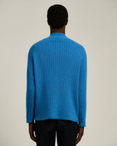 Pure Virgin Wool Ribbed Cardigan