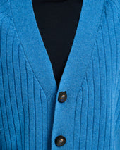 Pure Virgin Wool Ribbed Cardigan