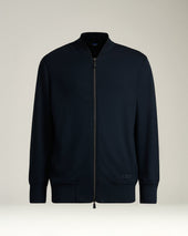 Stretch Viscose Jersey Zip Up Sweatshirt