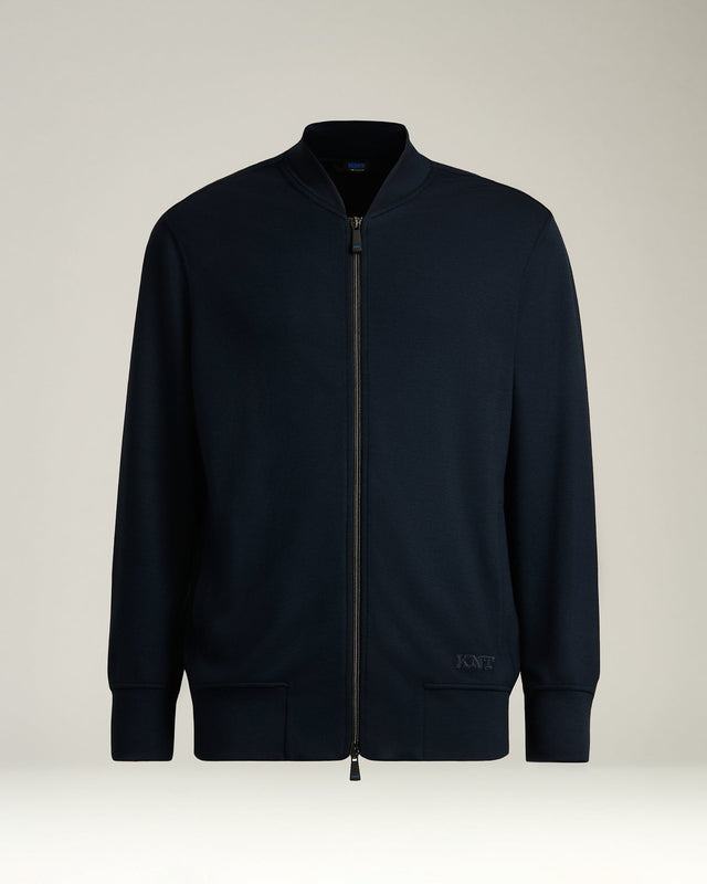 Stretch Viscose Jersey Zip Up Sweatshirt