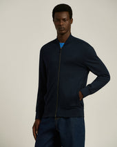 Stretch Viscose Jersey Zip Up Sweatshirt