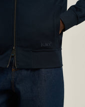 Stretch Viscose Jersey Zip Up Sweatshirt