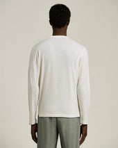 LONG SLEEVE T-SHIRT IN EXTRA FINE VIRGIN WOOL WHITE