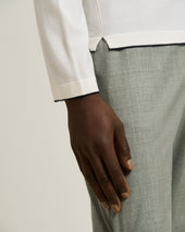 LONG SLEEVE T-SHIRT IN EXTRA FINE VIRGIN WOOL WHITE