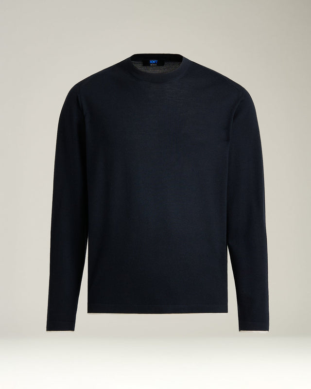 Crew Neck Long Sleeve Sweater In Extra Fine Virgin Wool