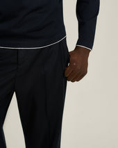 Crew Neck Long Sleeve Sweater In Extra Fine Virgin Wool