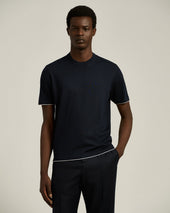 Crew Neck T Shirt In Extra Fine Virgin Wool