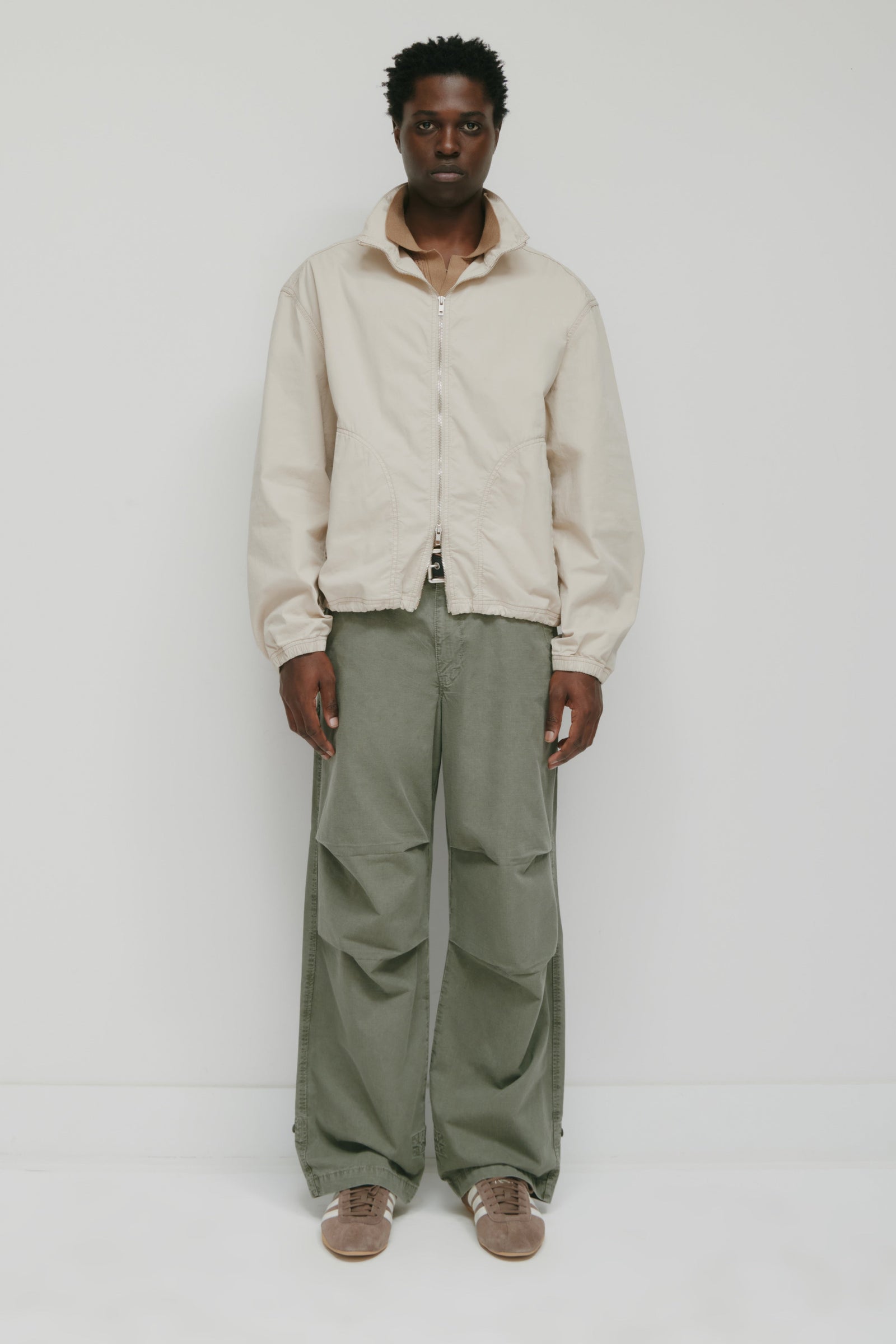 Men's Tefnut Stand Collar Jacket in Stone