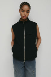 Men's Tefnut Stand Collar Vest in Black