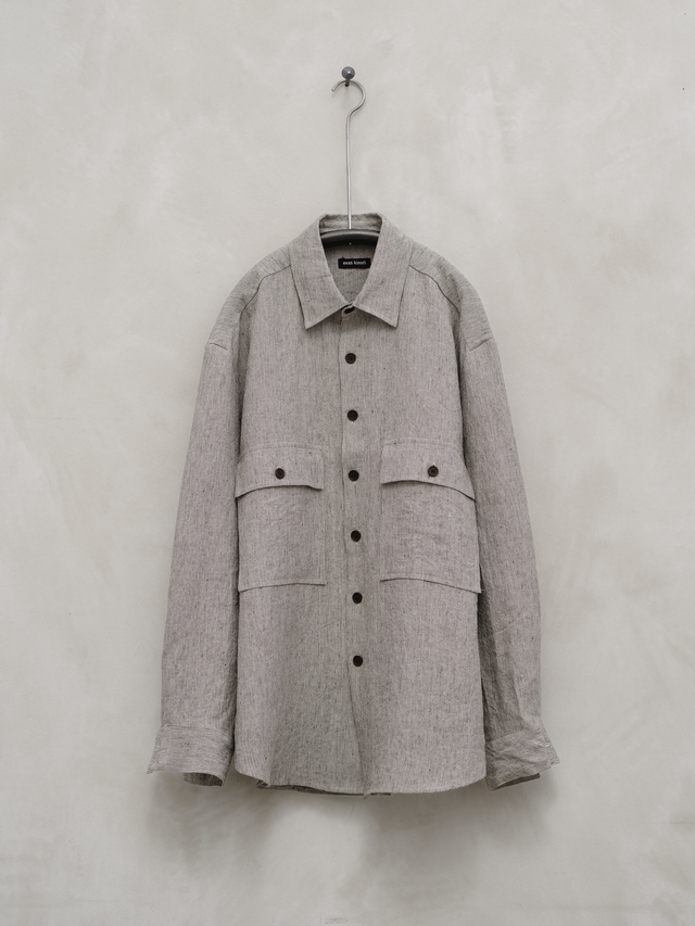 Big Shirt - Tumbled Linen Stripe