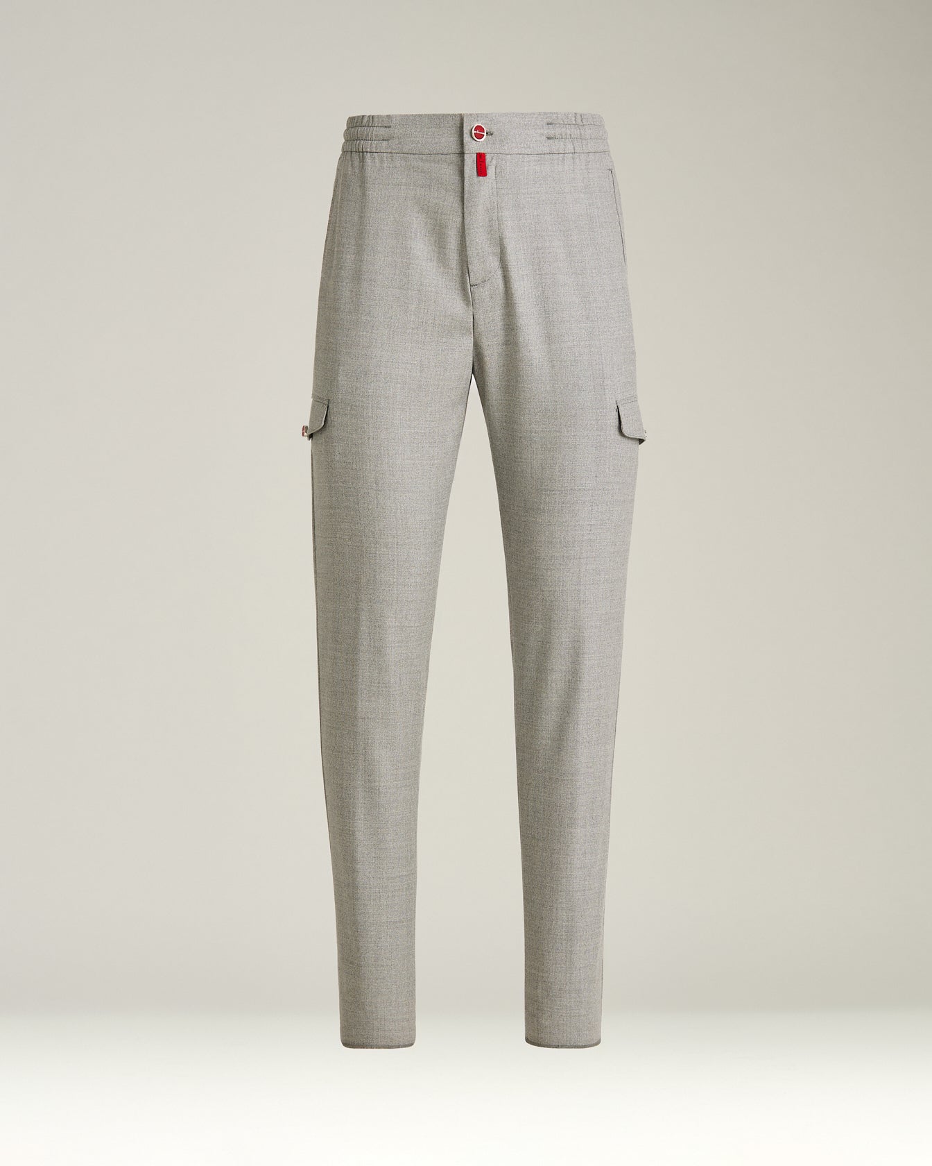 Cargo Trousers In Pure Virgin Wool Grey Melange