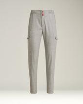 CARGO TROUSERS IN PURE VIRGIN WOOL GREY MELANGE