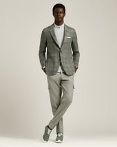 CARGO TROUSERS IN PURE VIRGIN WOOL GREY MELANGE