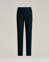 COMFORT LINEN TROUSERS NAVY BLUE