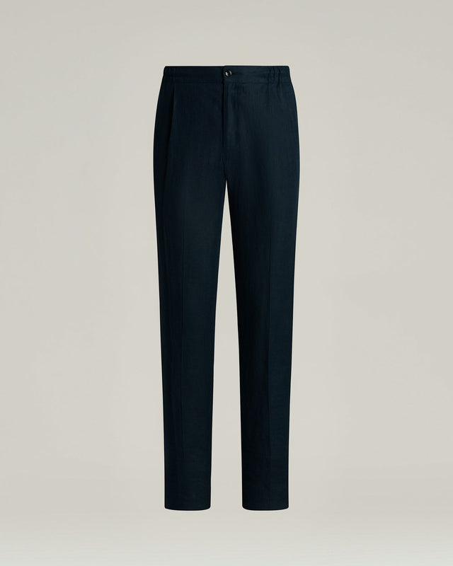 COMFORT LINEN TROUSERS NAVY BLUE