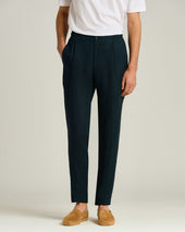 COMFORT LINEN TROUSERS NAVY BLUE