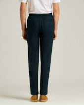 COMFORT LINEN TROUSERS NAVY BLUE