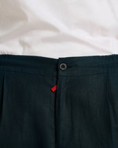 COMFORT LINEN TROUSERS NAVY BLUE
