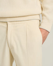 IVORY FINE-CORDUROY TROUSERS