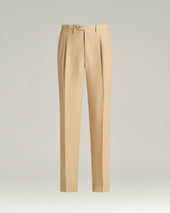 LINEN TROUSERS WITH DARTS BEIGE