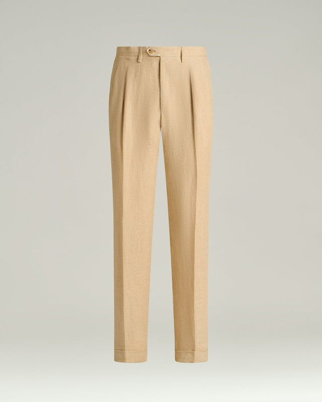 LINEN TROUSERS WITH DARTS BEIGE