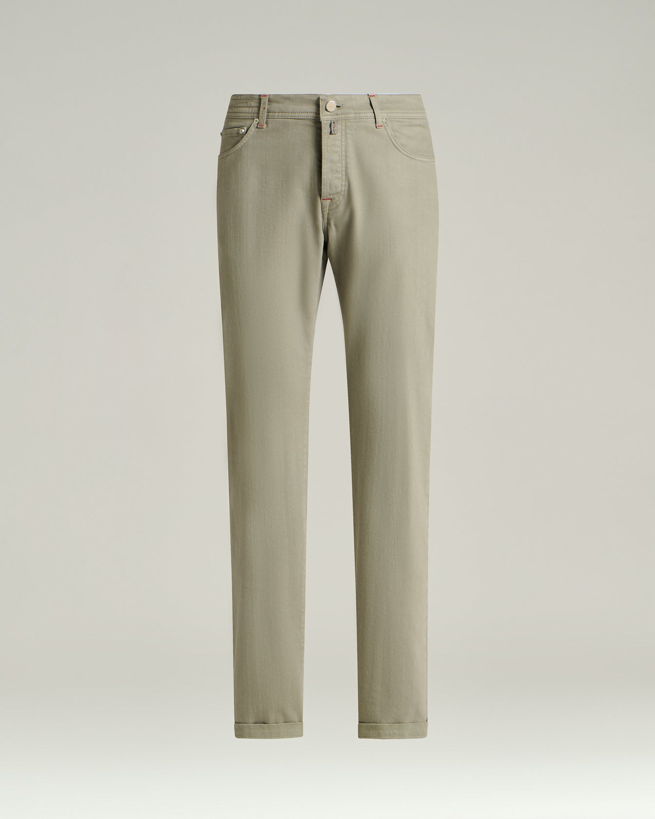 Grey Stretch Cotton Five Pocket Trousers