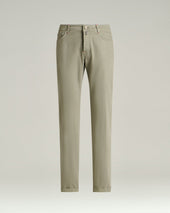 GREY STRETCH COTTON FIVE POCKET TROUSERS