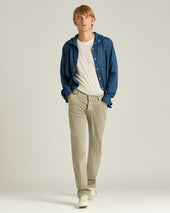 GREY STRETCH COTTON FIVE POCKET TROUSERS